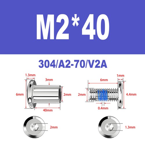 Möbelschrauben A2 V2A Hülsenschrauben M2-M6 Verbindungsschraube Möbelverbinder - Bild 21 von 122