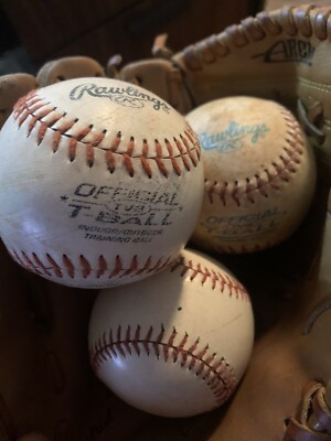 Lot Of 4 T-Balls TVB Youth/6u Sponge Rubber Core Rawlings Training Cage Indoor
