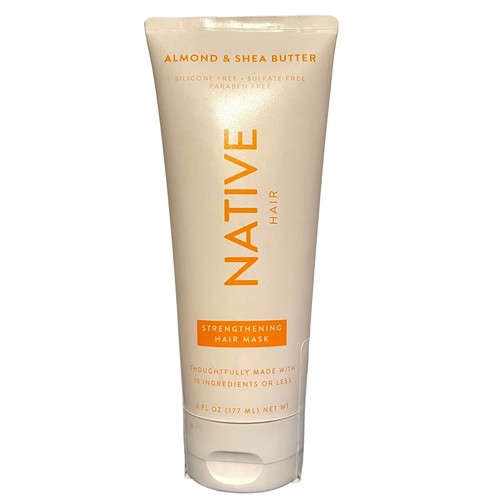 Native Strengthening Hair Mask Almond And Shea Butter Sulfate Paraben Free 6 oz