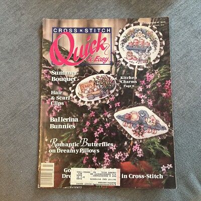 Cross Stitch Quick And Easy Magazine VG Patterns Projects June July 1990 Summer