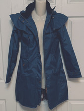 Lighthouse Outrider Womens Waterproof Coat Detachable Hood Sz 6 *26" (xs) Blue