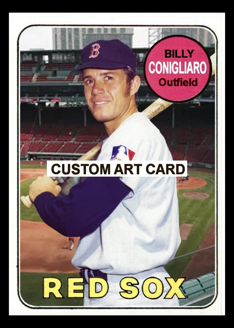 Billy Conigliaro 1969 Boston Red Sox Custom Baseball Art Card