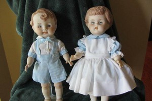 twin porcelain dolls