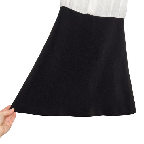 Sandro Paris White Lace & Black Colorblock Two Tone Mini Dress Size 2-4 A Line - Picture 2 of 15