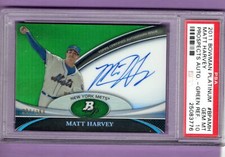 2014 Bowman Platinum MATT HARVEY AUTO-GREEN-REF. #BPAMH PSA GEM MT 10 Mets