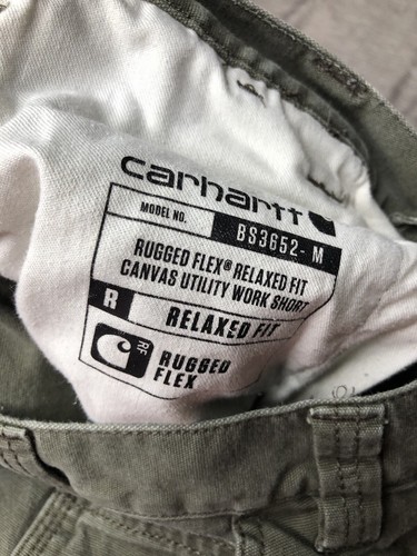 Carhartt Relaxed Fit Rugged Flex Men’s Size 31x11 Green Cargo Shorts - Picture 9 of 13