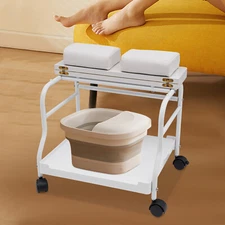Nail Foot Bath Spa Portable Foot Bath Trolley for Pedicure Manicure Massage