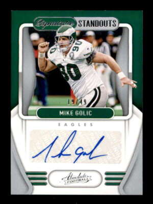 MIKE GOLIC 2021 PANINI ABSOLUTE SIGNATURE STANDOUTS AUTOGRAPH AUTO #19/49 BF6956