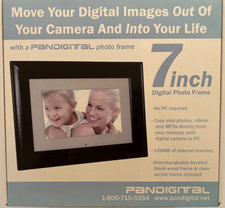Pandigital 7-inch Digital Photo Frame Black 128 MB Excellent Condition in Box