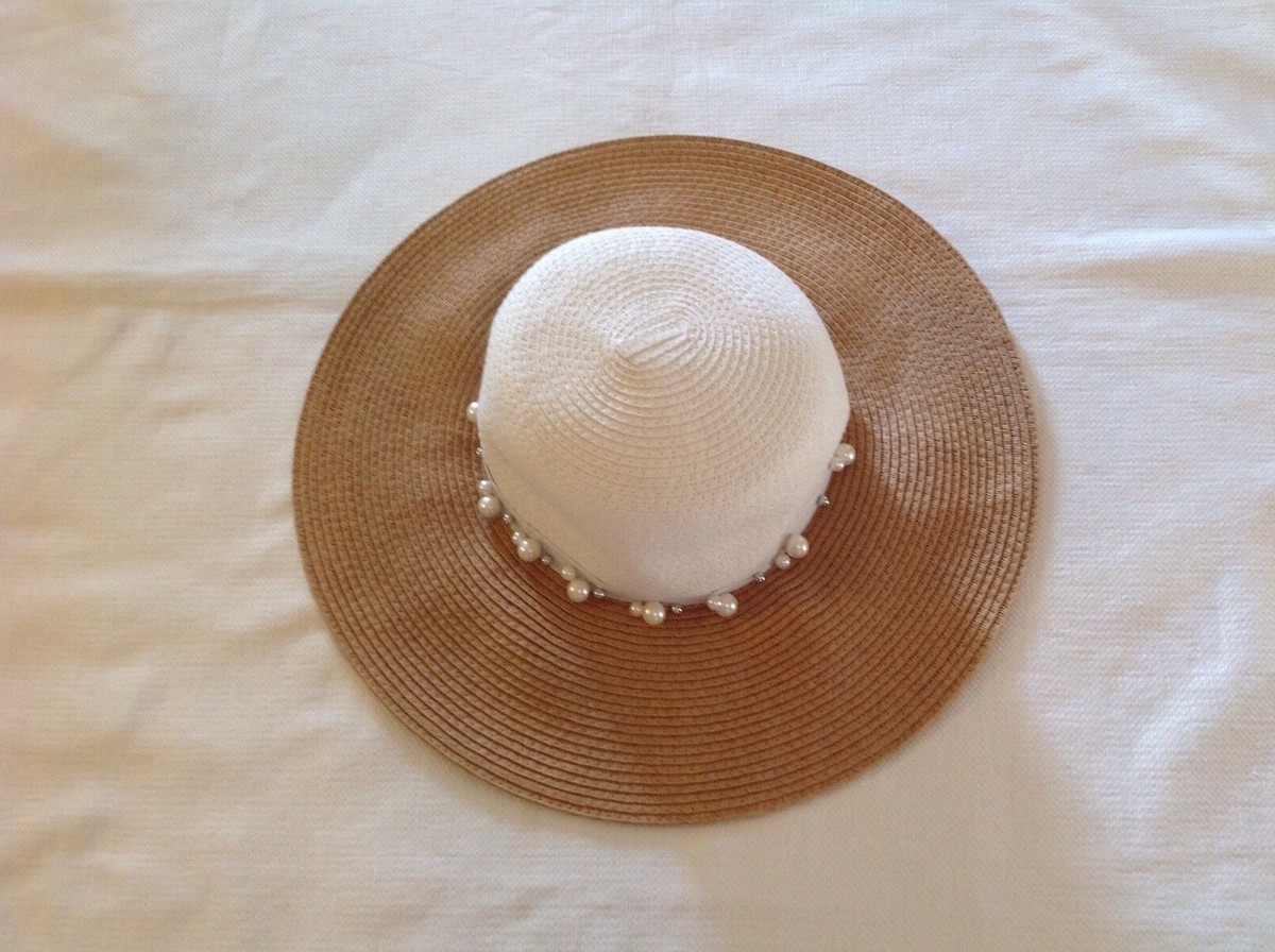 Nicole Marciano 100% Straw Beach Hat Nicole Marciano 100% Straw Hat Wide Brim Sun Hat Black OS w  main image 4