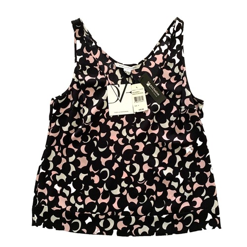 Haut Diane Von Furstenberg En Soie Noire - Modèle Jessie, Taille 14 - Neuf Avec étiquettes ($298)
