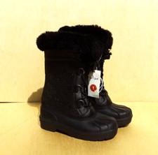 Size 1Y Cat Jack CONSTANCE Winter Duck Boots Thermolite Black/Black
