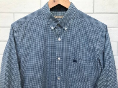Burberry Brit Men's Blue Nova Check Collar Long Sleeve