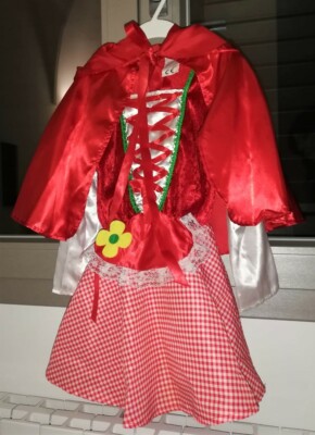 VESTITO COSTUME MASCHERA CARNEVALE BAMBINA BIMBA CAPPUCCETTO ROSSO