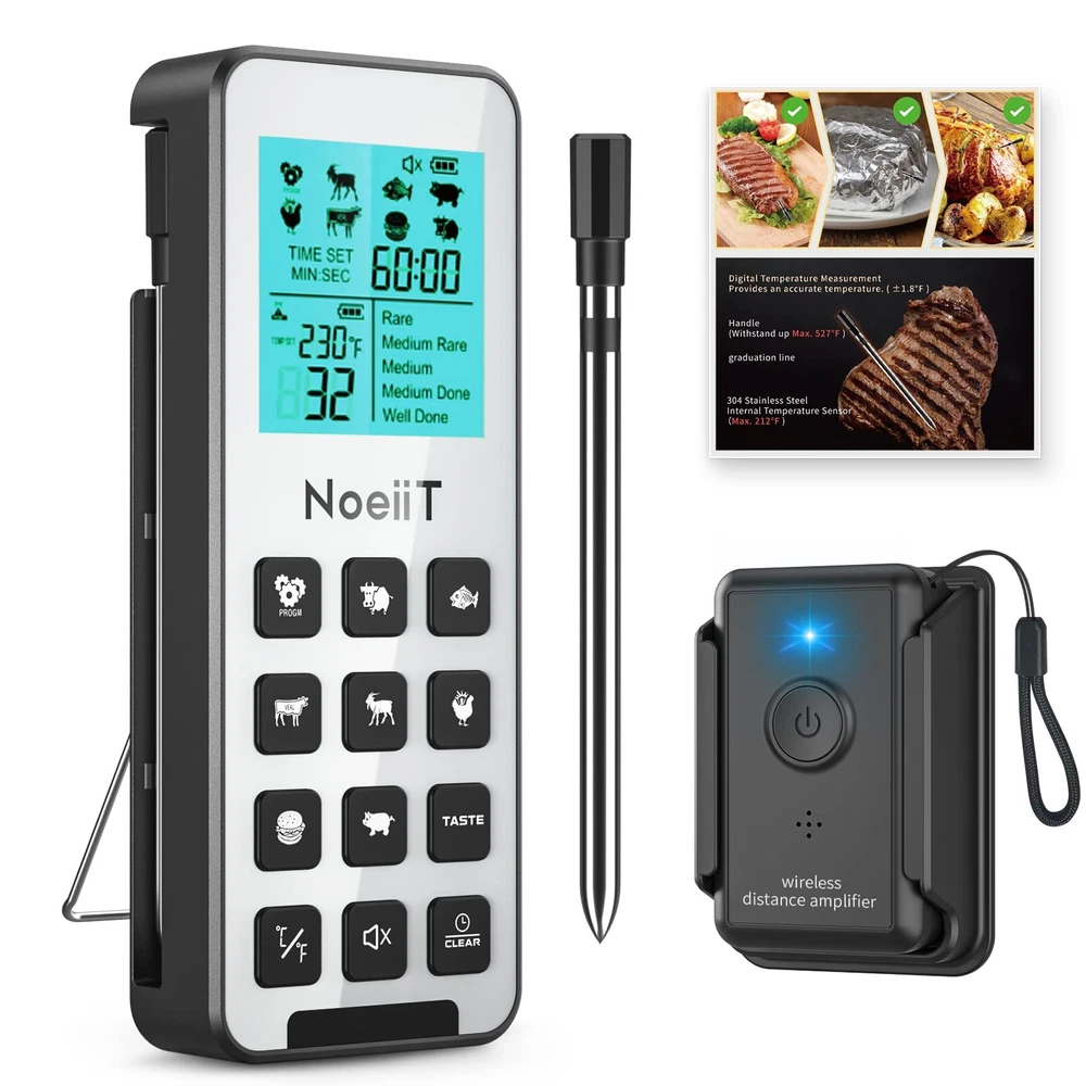 Wireless Meat Thermometer 300ft Wireless Meat Thermometer Digital With Alarm Fun