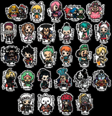 ONE PIECE 5th STICKER Luffy,Zoro,Sanji 27 kind Japan limited NEW B