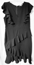 Rethm+ Women's Sleeveless V Neck Little Black Dress With Ruffles Size 2XL
