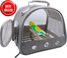 Bird Travel Carrier with Stand Perch and Stainless Tray,Portable Small Bird Parr