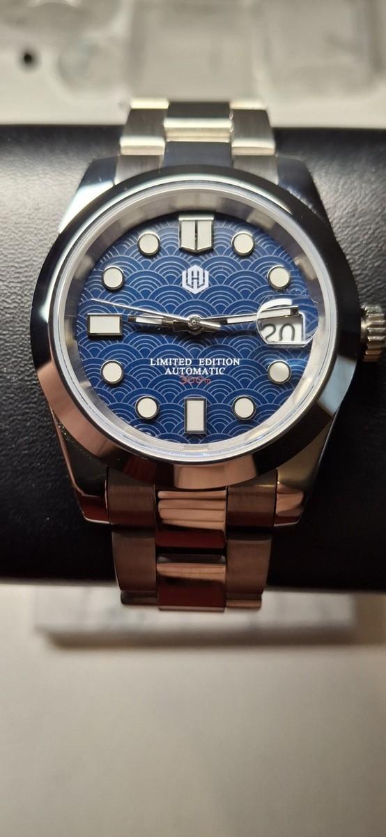 Seiko Powered NH35 Custom Build Seigaiha Blue dial Automatic