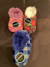 NWT Snoozies Slippers Women Lot of 3, Stretch comfort with/grip soles sz xs 4-5