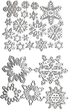 25 PCS Snowflake Dies Christmas Die Cuts for Card Making Metal Cutting Dies for