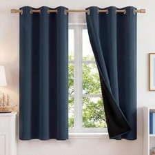 100 Blackout Navy Blue Curtains for Kids Boys Bedroom Nursery