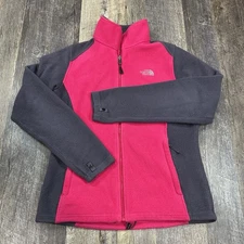 The North Face Jacket Womens Medium Pink Gray Fleece Full Zip Hiking Flash Dry