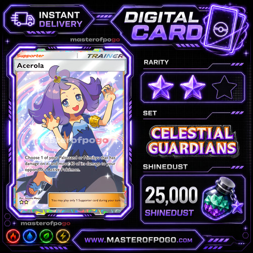 Pokemon TCG Pocket - Acerola - Full Art 2 Star - Trainer - English - Fast Trade