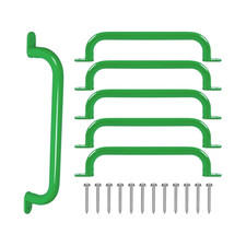 Set of 6 Green Metal Safety Handles for Outdoor Playground Climbing Wall
