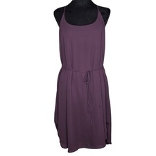 Loft Plum Chiffon Racerback Shift Dress Size M