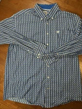 Cinch Button Down Shirt Men’s Size Medium Blue Western Rancher Long Sleeve 