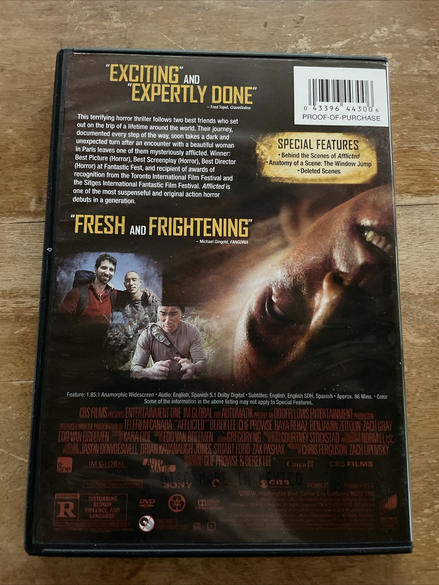 Afflicted (DVD, 2013) Cult Classic Found Footage Rare Fantastic