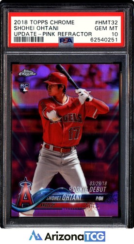 2018 Topps Chrome Update Shohei Ohtani HMT32 Pink Refractor RC GEM MINT PSA 10