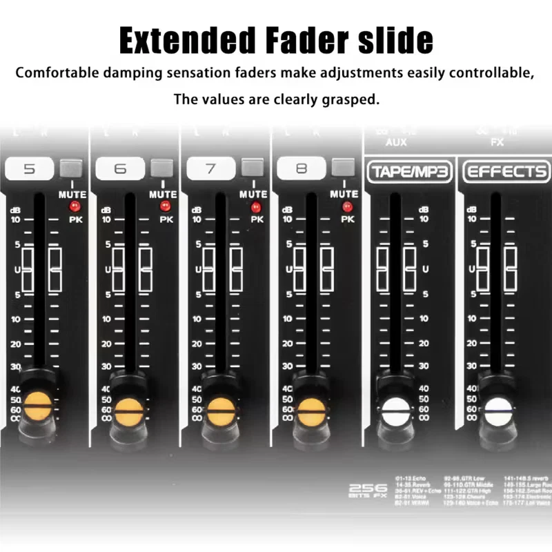 6-Kanal-Sound-Mixer BT Audio-Mischpult 48V 256DSP PROFI USB-PC Sytem neu & OVP - Bild 4 von 4