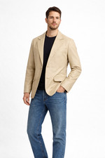 Men  s Genuine Napa Leather Buttons Up Classic Western Blazer Jacket Handcrafted