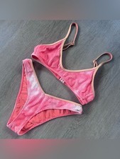 Aerie Bikini Swim Suit Set Women  s Small Pink Cheeky Two Piece Tie Dye Summer