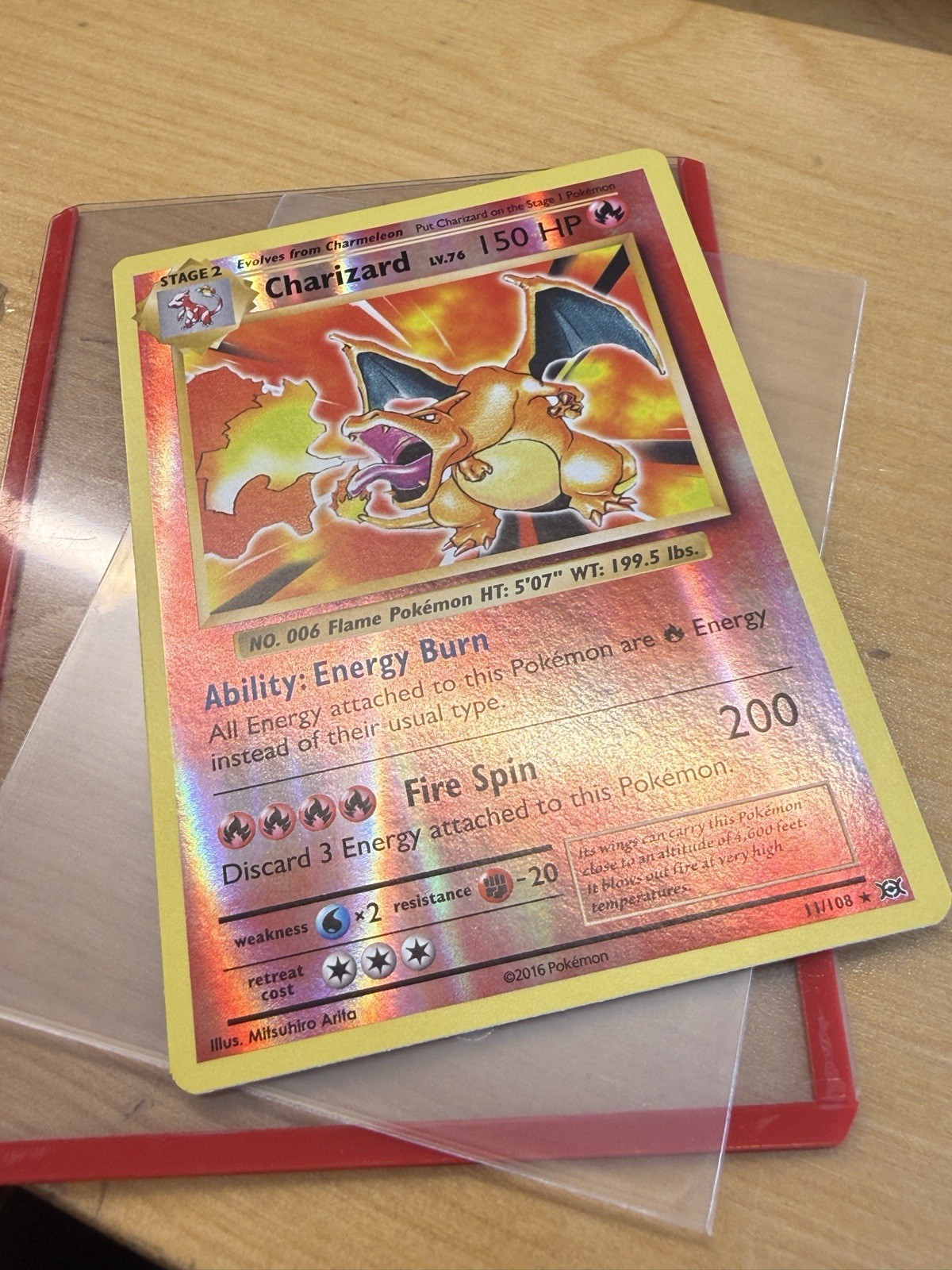 2016 Pokemon Charizard 11/108 XY Evolutions Reverse Holo Rare TCG Card view 9