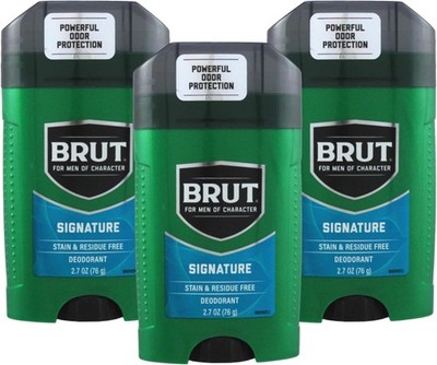 Brut Deodorant 2.25oz Oval Solid Classic Scent (3 Pack) 2.27 Ounce (Pack of 3) 