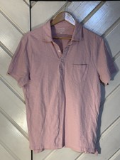 J.CREW Pink Slub Cotton Polo Men's M Short Sleeve Collared Shirt Pocket