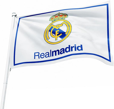 Real Madrid Flagge, Banner, 90 X 152 Cm, Langlebig, Für Drinnen Und Draußen, Fuß