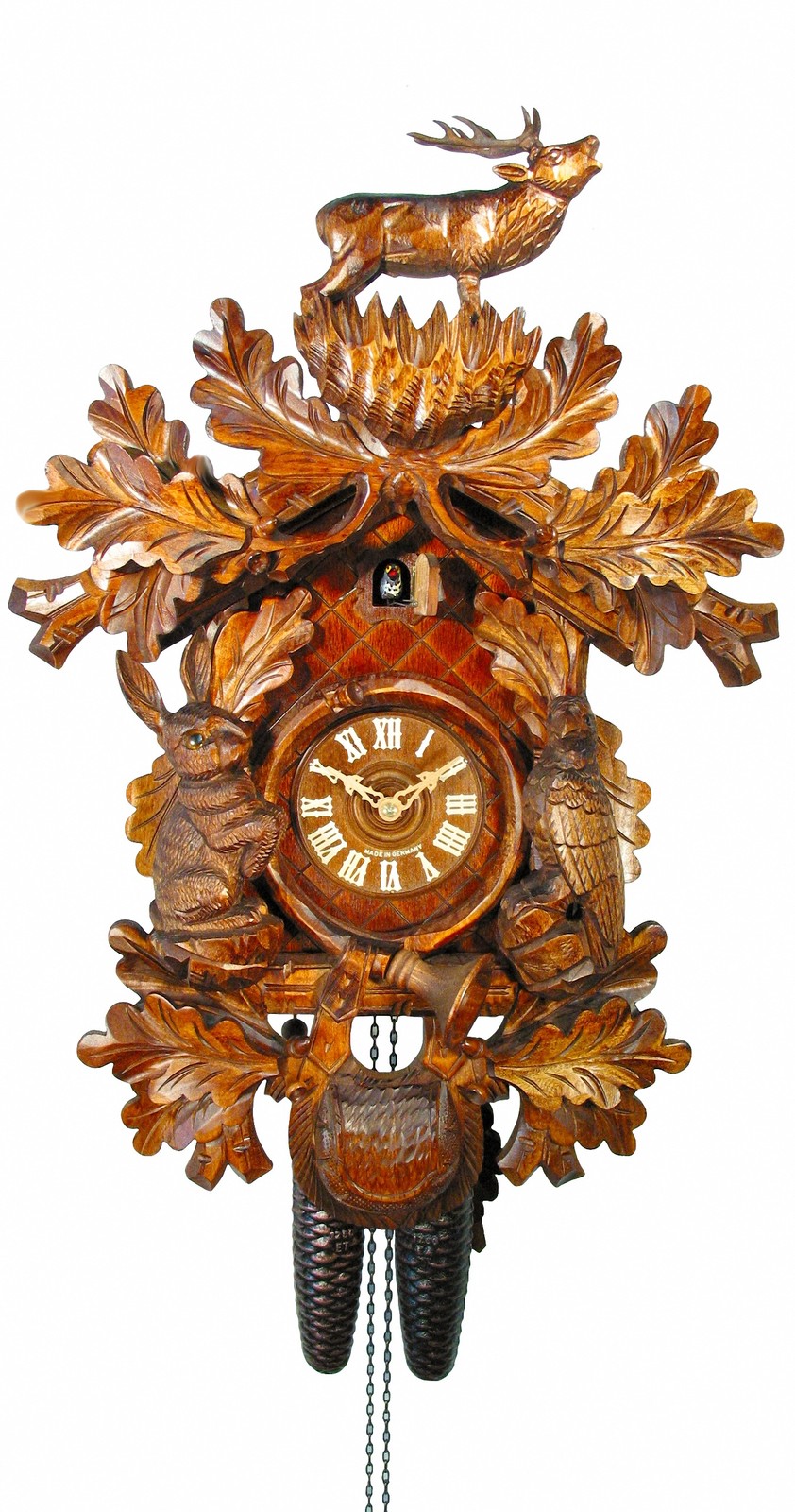 Cuckoo Clock Hunting Clock, standing Deer 2 . 0129 . 01 .P NEW image