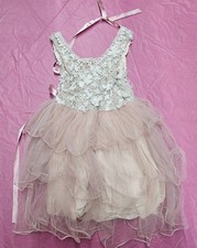 NINJXD Kids Girls Pink Dress Size XS 4-5 Princess or Ballerina Dress
