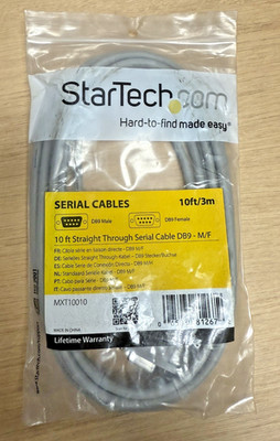 STARTECH MXT10010 10FT STRAIGHT THROUGH SERIAL CABLE M/F DB9 *NEW IN BAG*