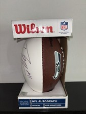 Percy Harvin, Seattle Seahawks Super Bowl winner, signed Seahawks football. 