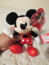 Licensed Disney's "Be Mine " Valentines Mickey 2015 NWT 8 Inch Plush Doll Bowtie