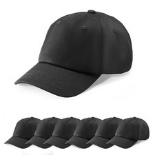 VEVOR Baseball Cap, Plain Baseball Hat with Breathable Pure Cotton Fabric, Ad...