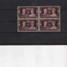 Tangier 1937 Coronation overprint x 4 stamps Block used as scan