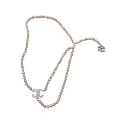 Authentic Chanel 06 Faux Pearls Beads Necklace or Belt with CC
