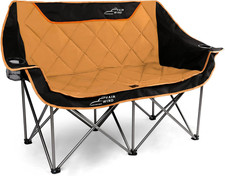 Oversized Fully Padded Camping Chair Folding Loveseat Double Couch Heavy Duty