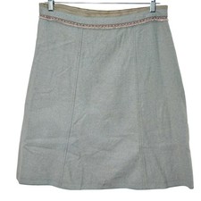 Vtg Y2K Gap Wool Sage Green Skirt 12 Wool A-Line Minimalist Old Money Cottage